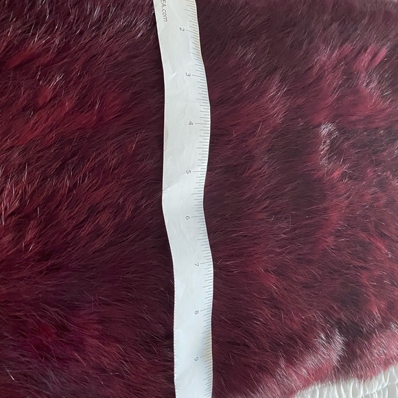 Mink Woven Burgundy Long Scarf Shawl - Picture 4 of 5